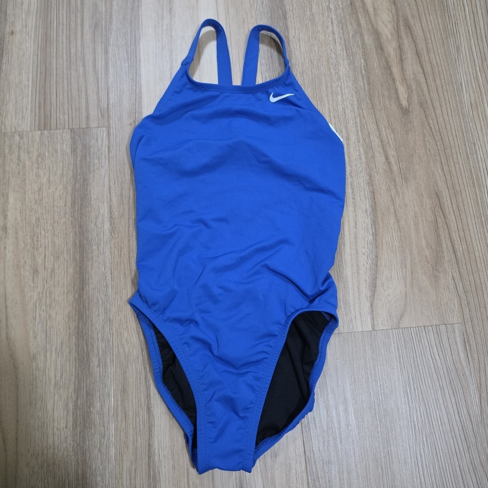 Nike Swim HydraStrong Solid Fastback‎ One Piece Swimsuit Women's Size 4 30 Blue